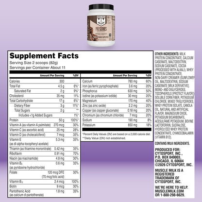 Muscle Milk Pro Series Proteína en polvo, sabor chocolate Knockout,...