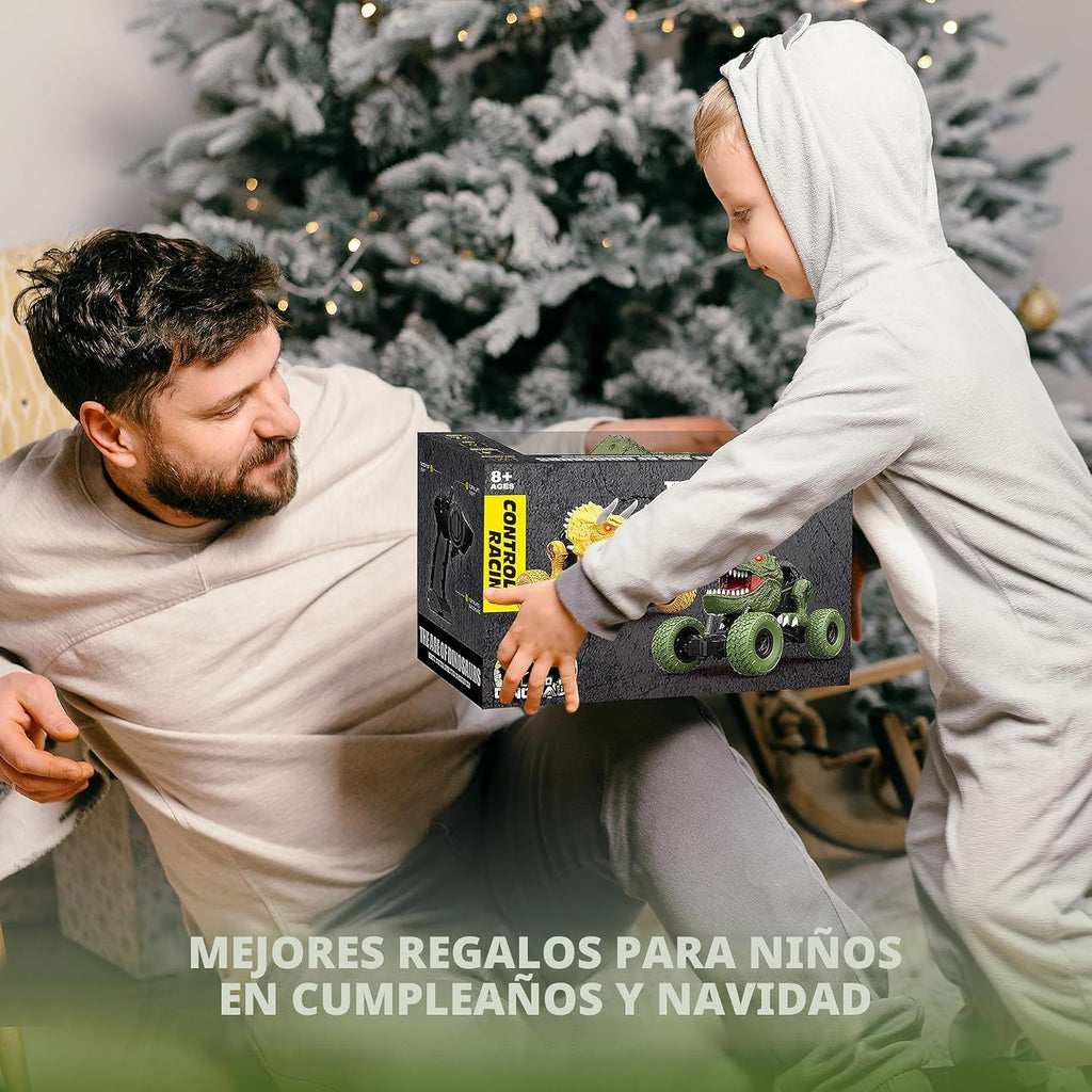 YEZI Coche de dinosaurio a control remoto para niños y niños, camió...