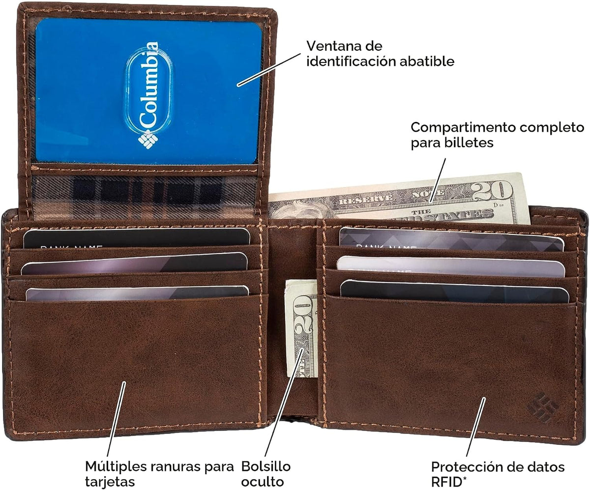 Columbia Cartera plegable delgada RFID para hombre con ventana de |...