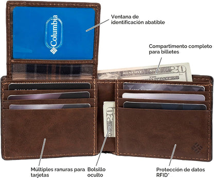 Columbia Cartera plegable delgada RFID para hombre con ventana de |...