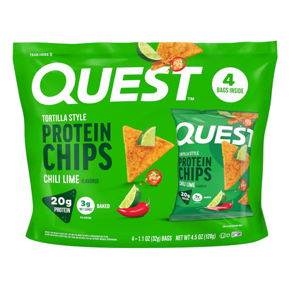 Quest Nutrition Chili Lime Tortilla Style Chips de proteína, 0.71 o...