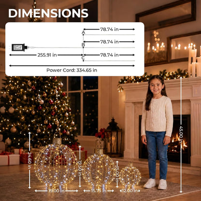 Starfree 6 bolas LED grandes de Navidad iluminadas de 19 pulgadas +...