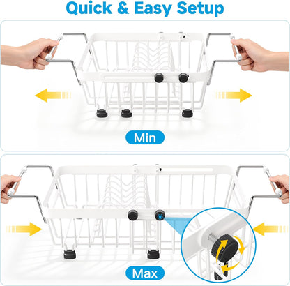 JASIWAY Mini escurridor de platos blanco sobre el fregadero para |...