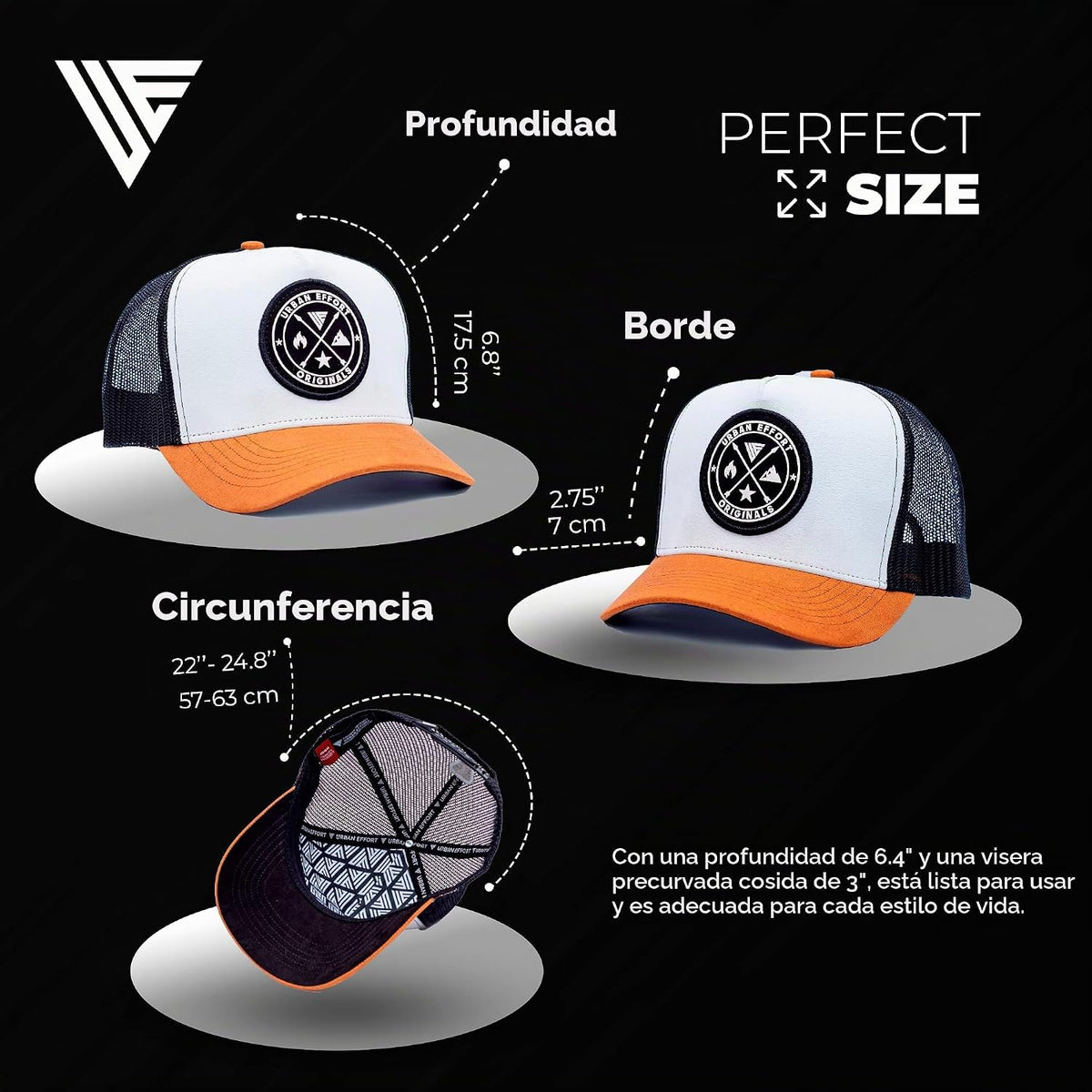 Urban Effort Trucker Hat para hombre – Gorra de béisbol con parte t...