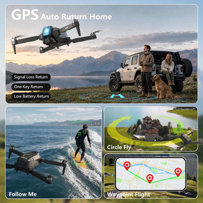 Drone GPS con cámara 1080P para adultos, Drone con control remoto d...