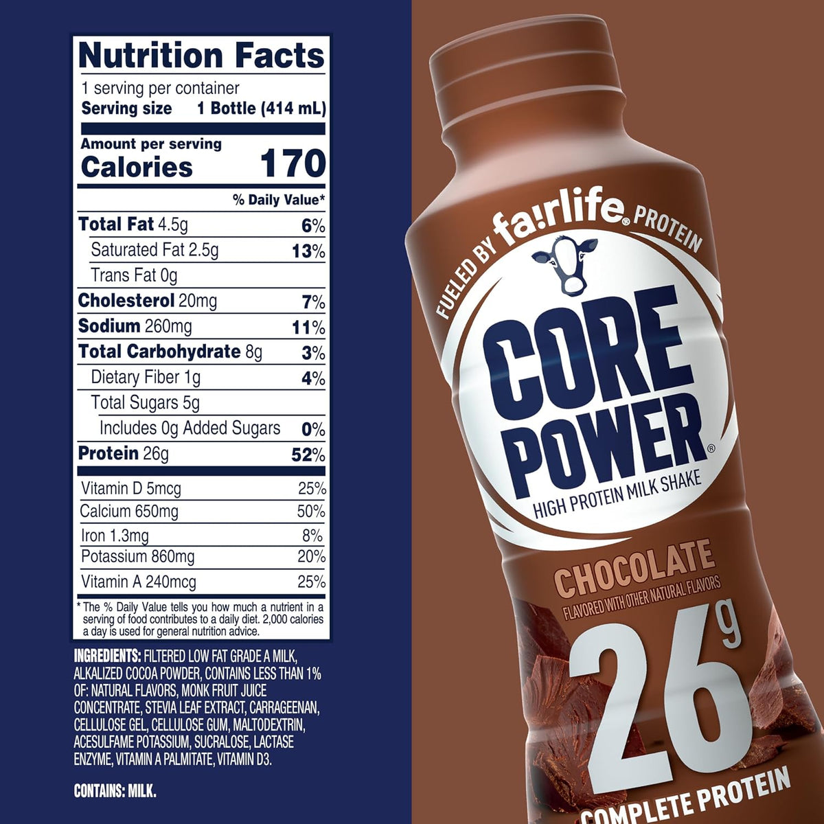 Fairlife Core Power - Batidos de leche de proteína de 0.92 oz, list...