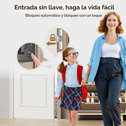 Ulecoce Cerradura de puerta de entrada sin llave con juego de manij...