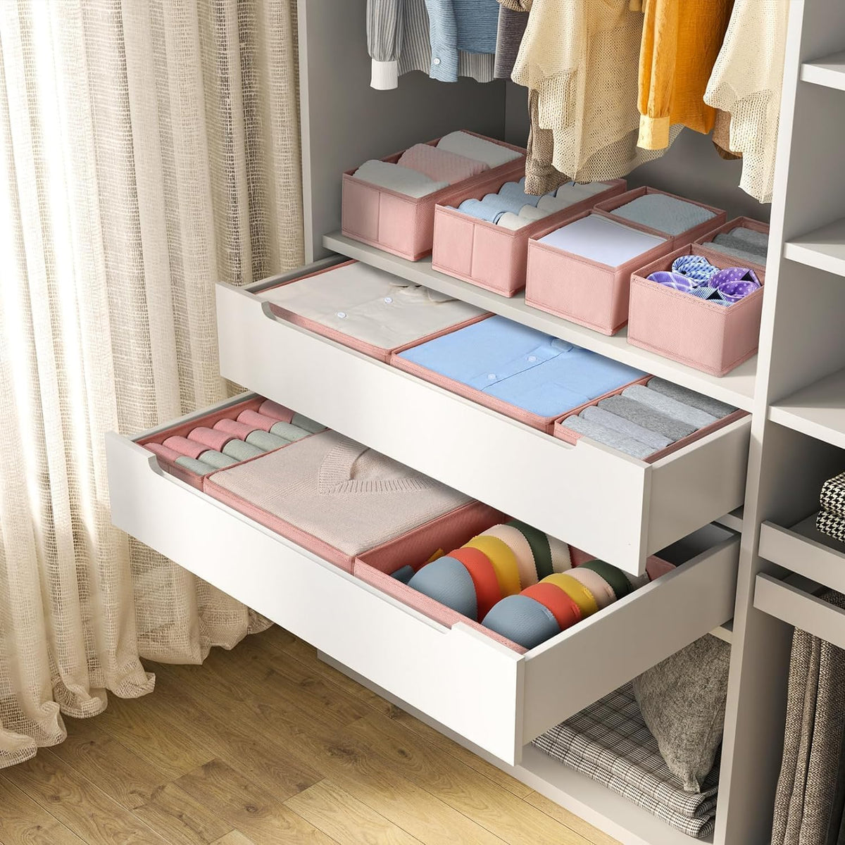 DIMJ Organizador de cajones para ropa, paquete de 18 cubos organiza...