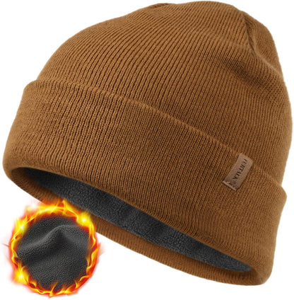 FURTALK Gorro de invierno con forro polar para hombre, doble capa,...