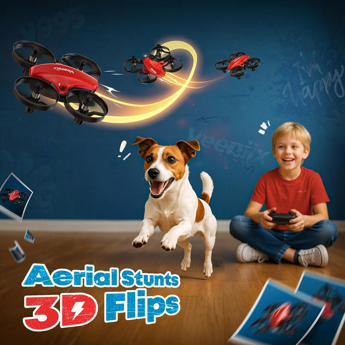 Veeniix V995 Mini dron rojo para niños y principiantes, cuadricópte...