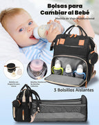 Lamroro Bolsa de pañales con cambiador, mochila de pañales 3 en 1 i...