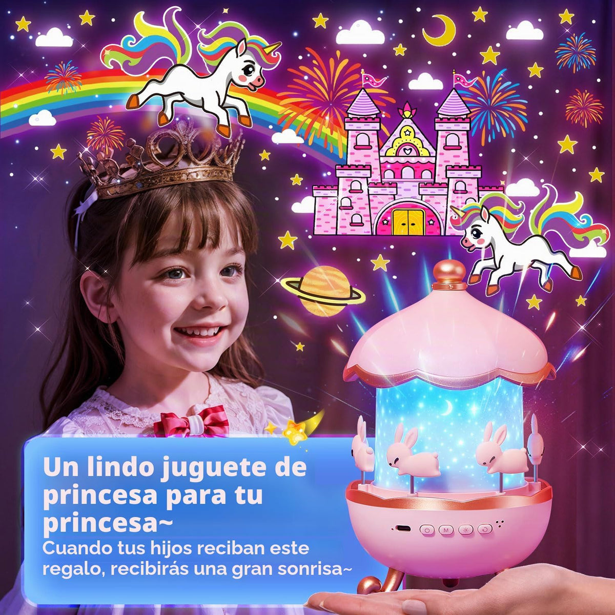 Staryou Máquina de sonido de luces sensoriales, proyector de luz no...