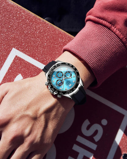 OLEVS Relojes de pulsera analógicos de cuarzo para hombre, cronógra...