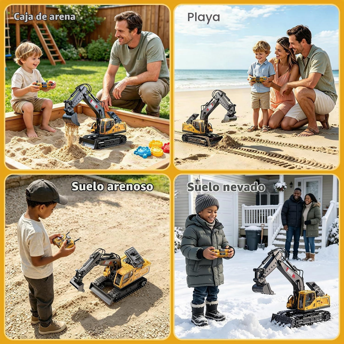 BLUEYAK Excavadora de control remoto para adultos y niños, 1:16, RC...