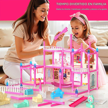 Pupu Pig - Juego de casa de muñecas para niñas, 275 piezas, regalo...