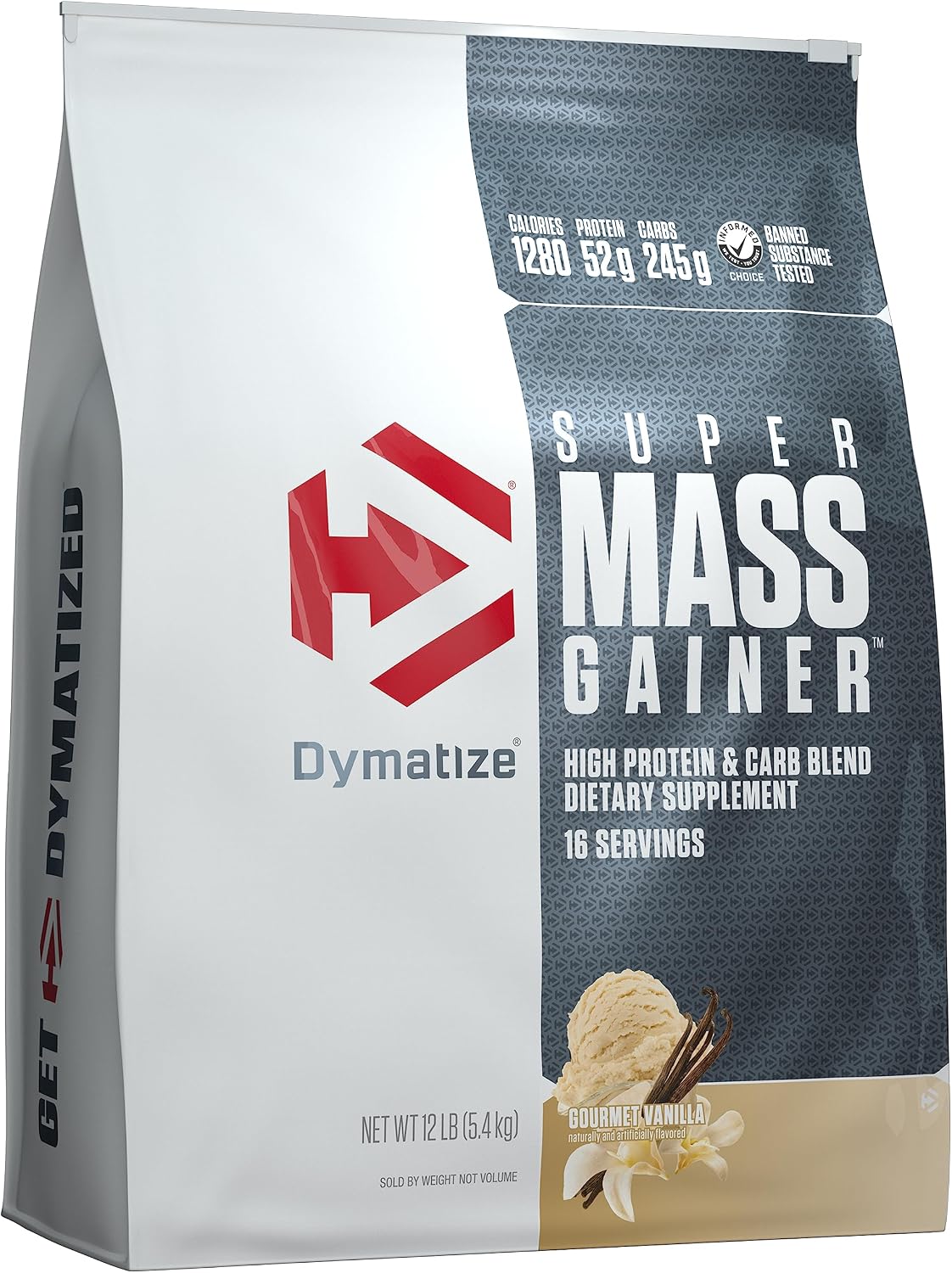 Dymatize Super Mass Gainer, 1.83 oz de proteína en polvo, vainilla...