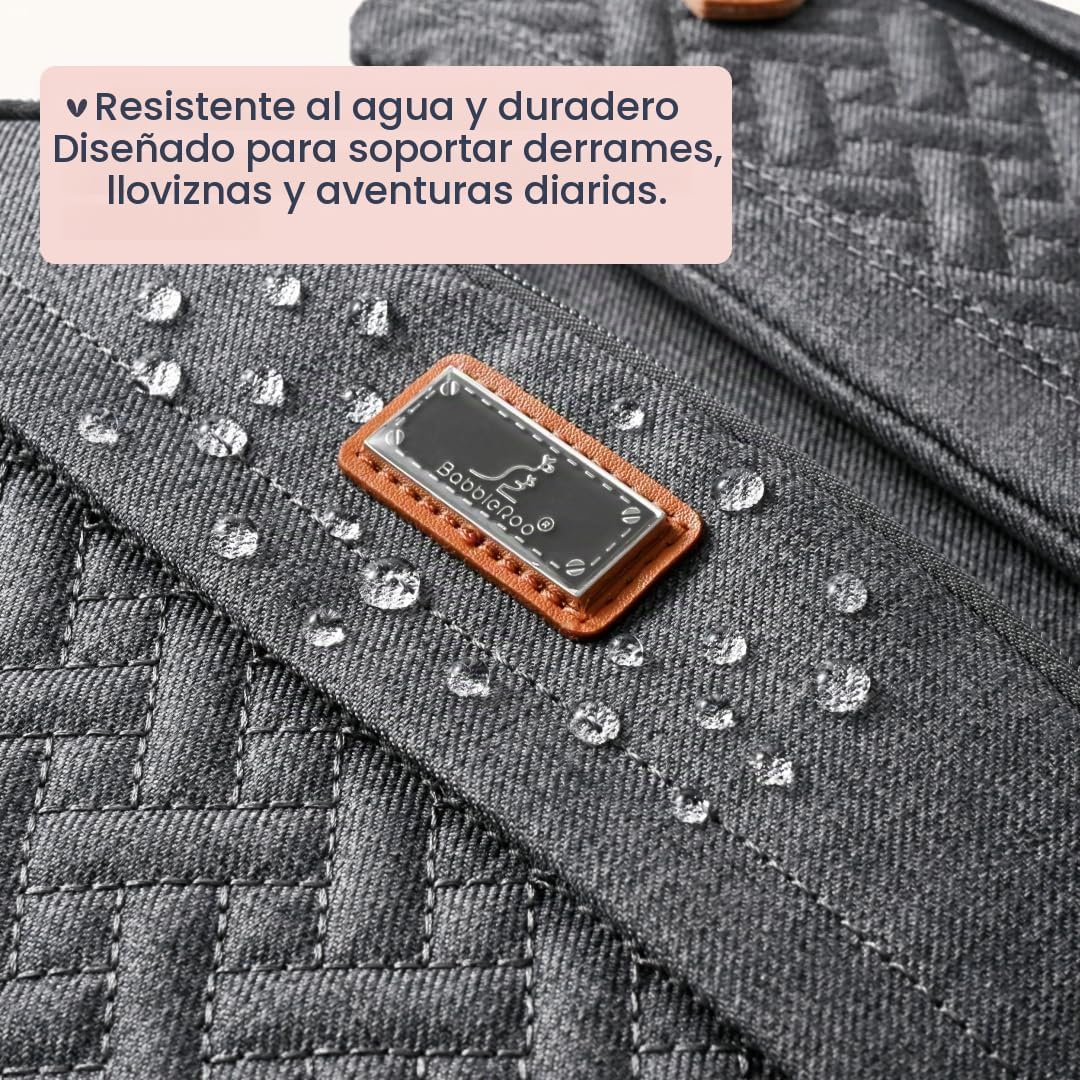 BabbleRoo Mochila de cuero para pañales - Baby Essentials Bolsa de...