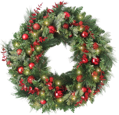 Coronas de Navidad de 24 pulgadas, coronas de Navidad para puerta d...