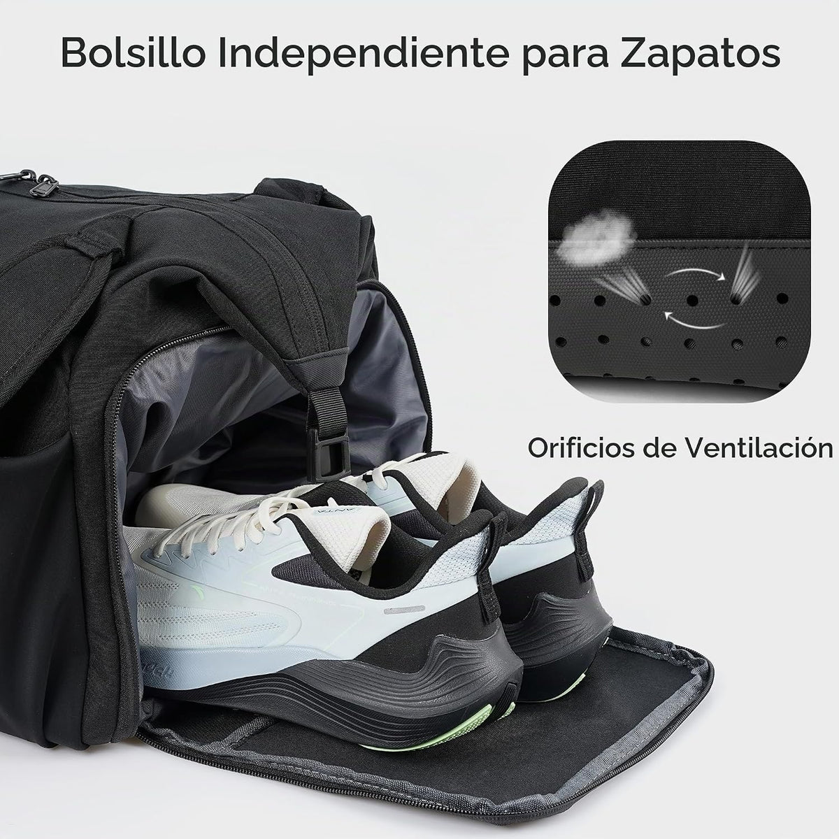 Bolsa de gimnasio Kookoomia con compartimento para zapatos y bolsil...