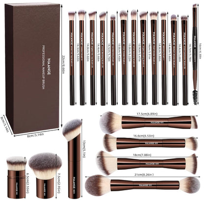 MAANGE 20 piezas de brochas de maquillaje con caja de regalo, broch...