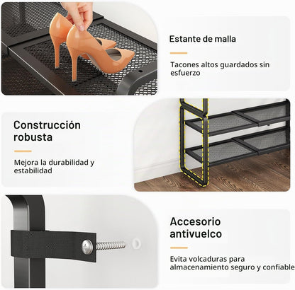 Zapatero de metal expandible para armario, entrada y garaje, 6 nive...