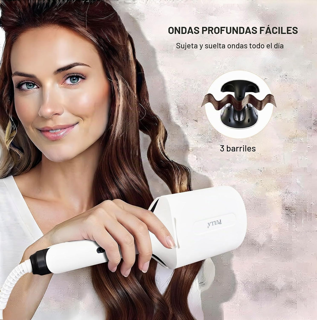 Onduladora de pelo ondulado, rizador de pelo iónico de 1.25 pulgada...