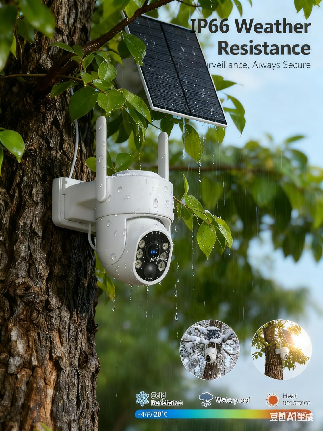 Gianteye 4G LTE cámaras de seguridad solar celulares inalámbricas a...