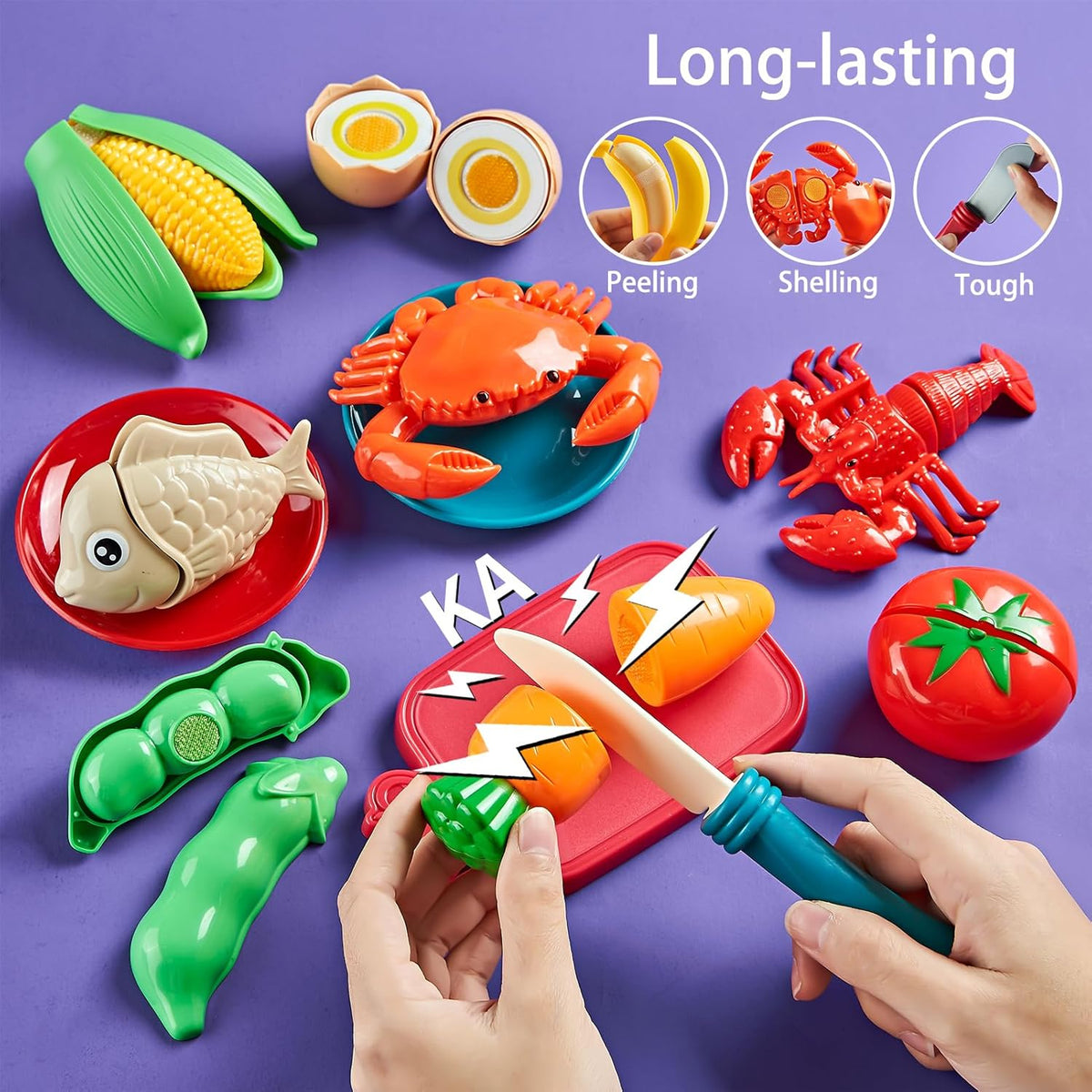 LAUGIGLE Comida de juego de simulación para cocina de niños, 78 pie...