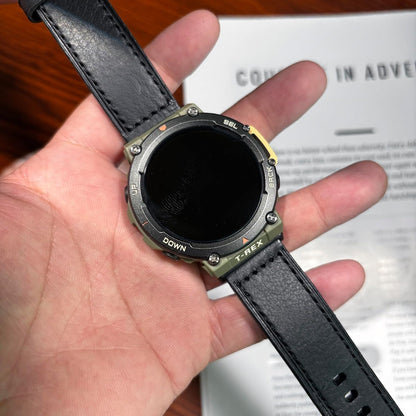 SMITHA Correa de reloj de cuero genuino compatible con Amazfit T-Re...