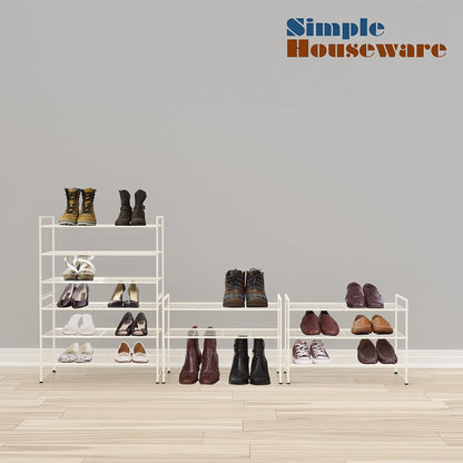 Simple Houseware Zapatero apilable de 3 niveles, con rejilla, color...