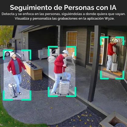 WYZE Cámara solar Pan, cámaras de seguridad 2K inalámbricas al aire...