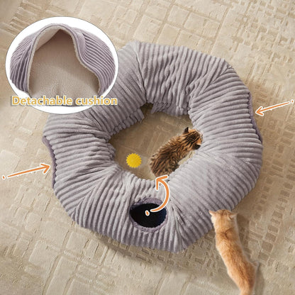 Cama Túnel para Gatos de Interior - Lindo Túnel de Donut para Gatos...