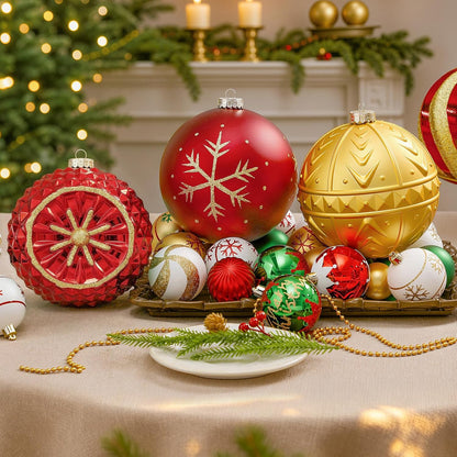 SHareconn Bolas decorativas grandes de árbol de Navidad de 4 unidad...