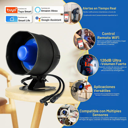 Kit de sistema de alarma de seguridad WiFi, inalámbrico de 120 db,...