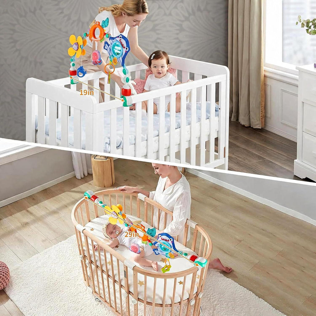Juguetes de arco para cochecito de bebé, juguetes para asiento de c...