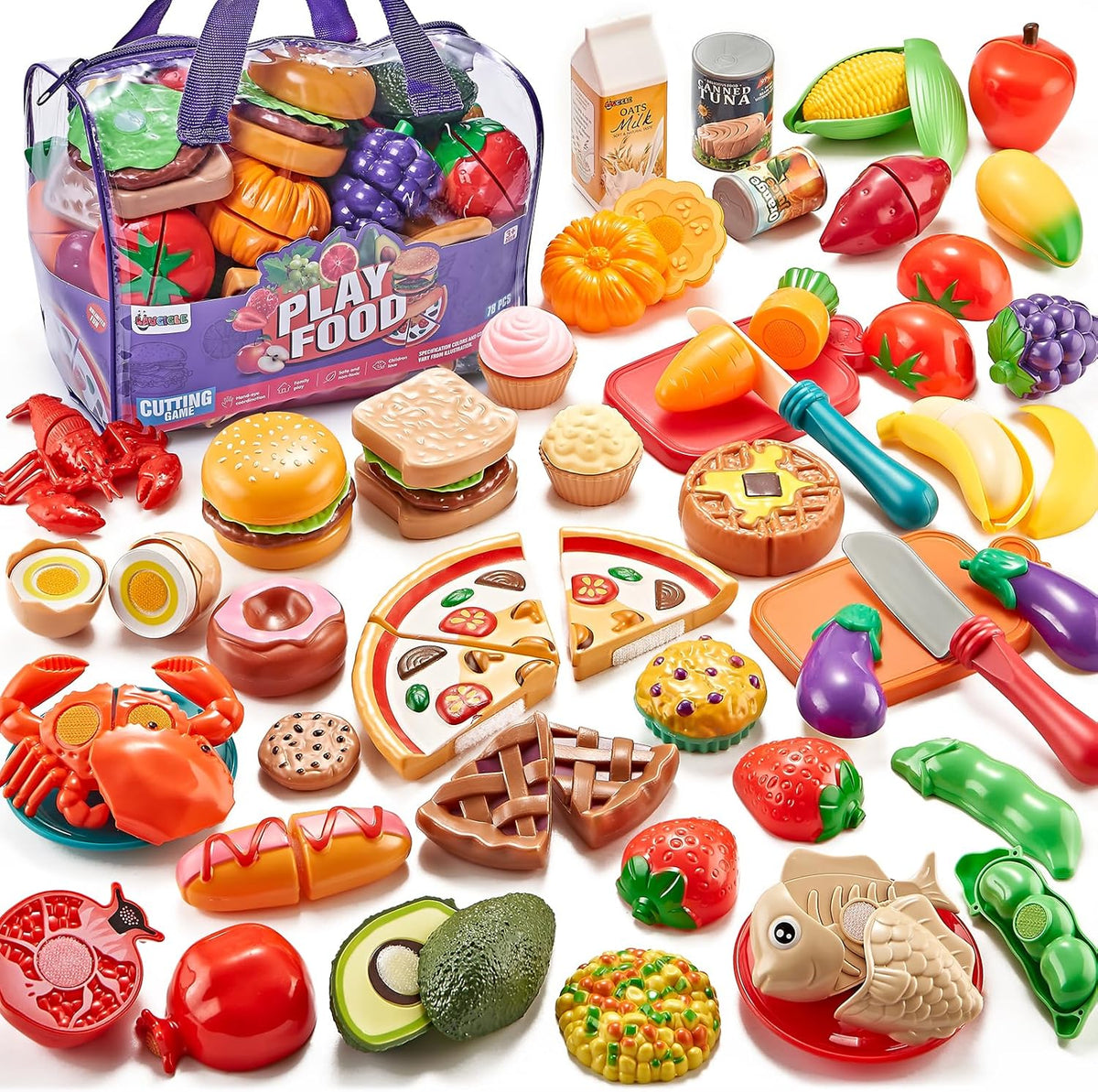 LAUGIGLE Comida de juego de simulación para cocina de niños, 78 pie...