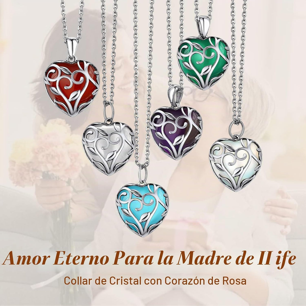Bestyle Collar de cristal curativo envuelto en árbol de la vida, co...