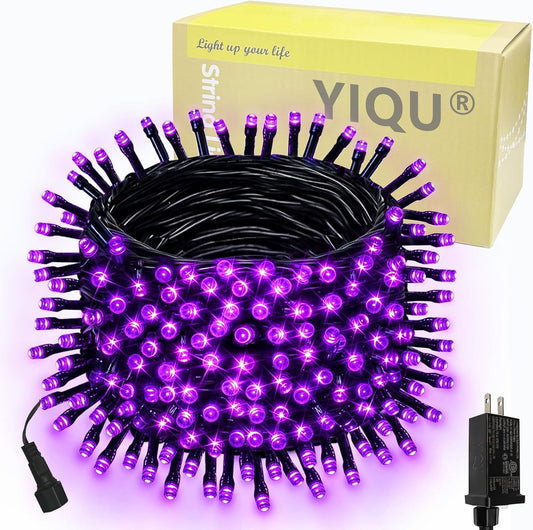 Tira de luces de Halloween de 75.8 pies, 200 LED, extensibles, colo...