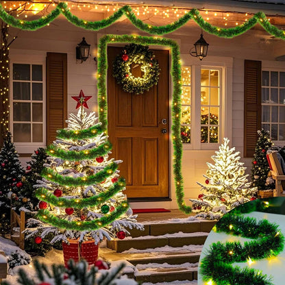 Paquete de 2 guirnaldas de Navidad con luces, total de 38 pies, 80...