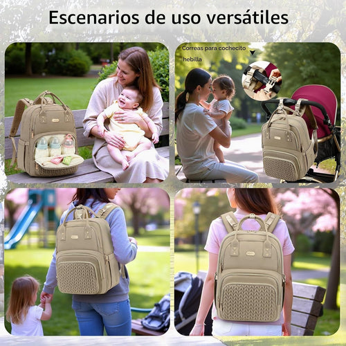 AIJIEKE Mochila para pañales, Mochila para pañales multifuncional g...