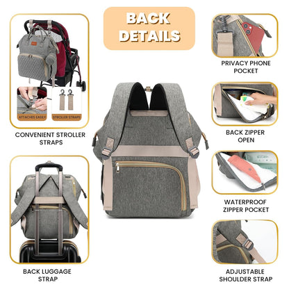 ROSEGIN Mochila para pañales para bebé con cambiador, funda para ch...