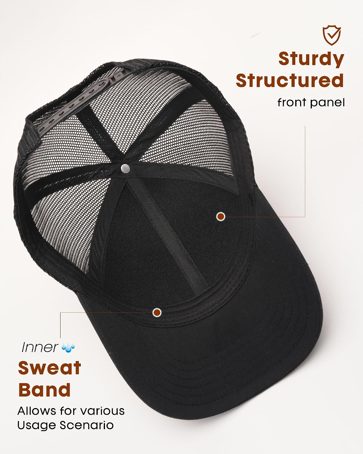 FURTALK Gorra de béisbol de malla estructurada para hombre, ajustab...
