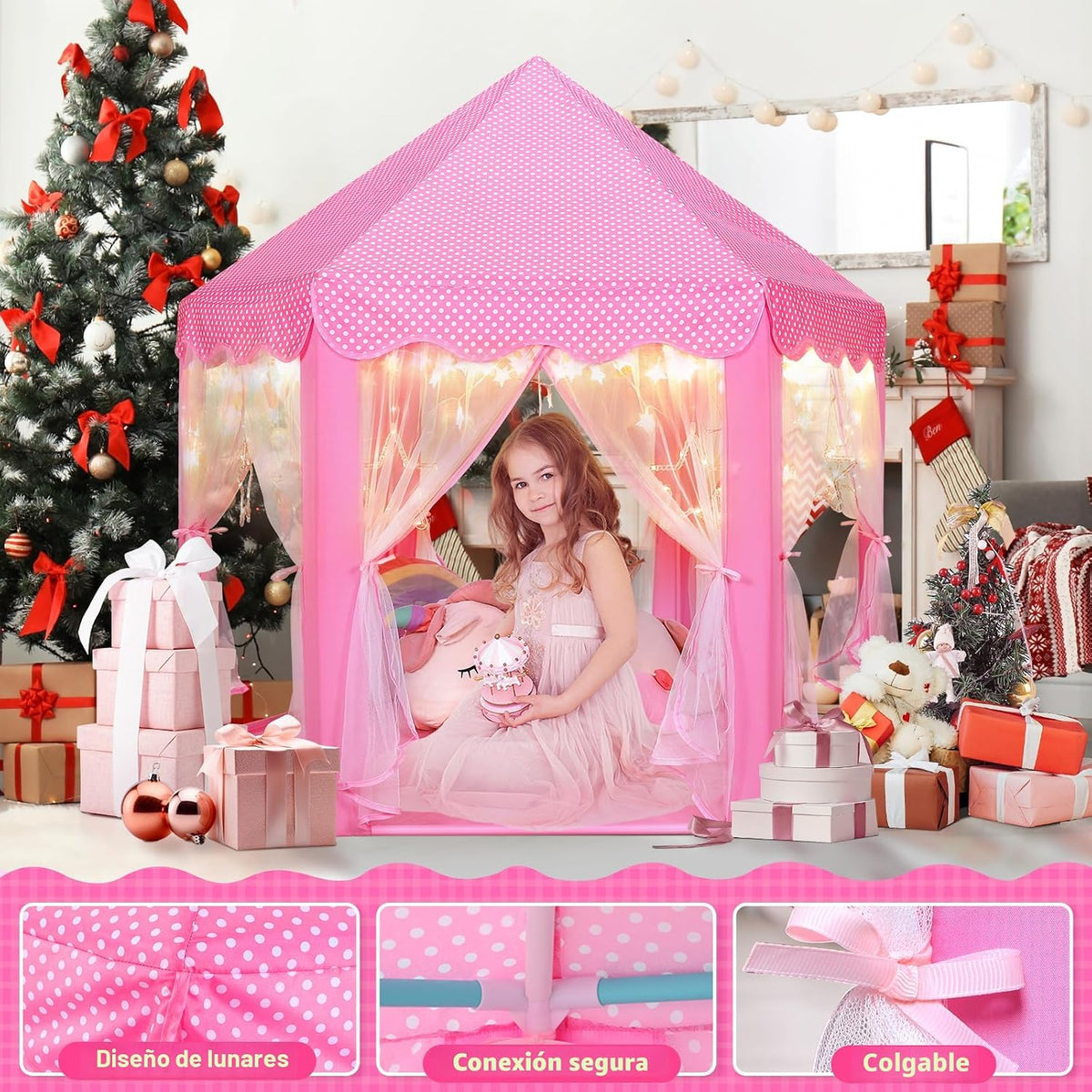 Monobeach - Tienda de campaña estilo castillo de princesa para niña...