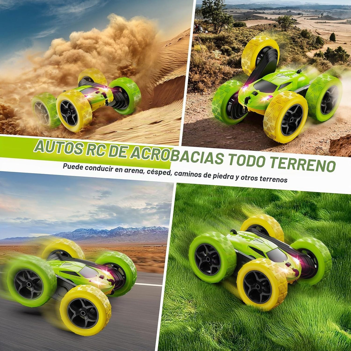 QUNREDA - Coche a control remoto, juguetes de coche RC para niños d...