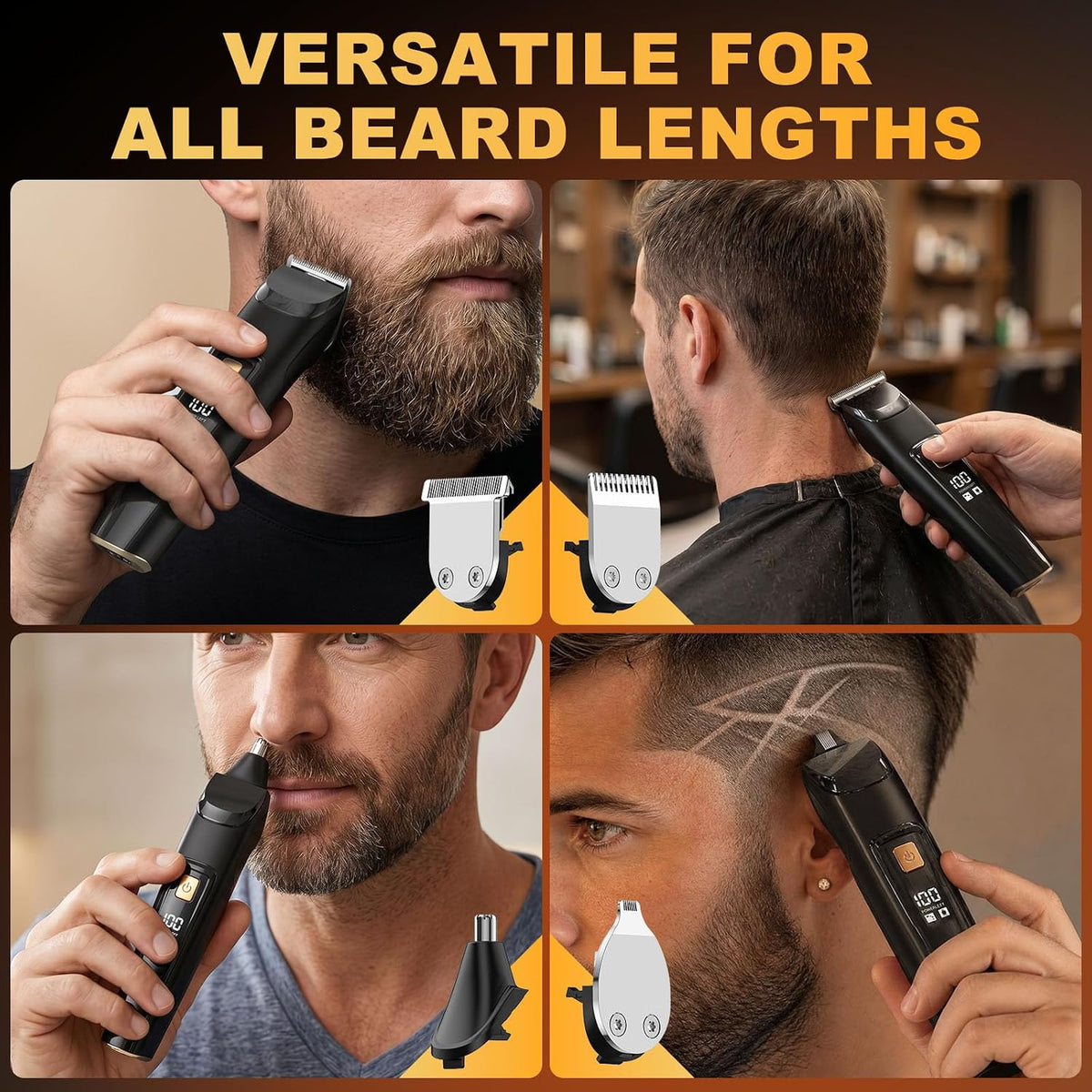RICAF Recortadora de barba para hombres, maquinilla de afeitar eléc...