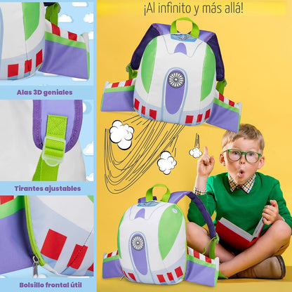 Disney Mochila de Toy Story para niños y niñas pequeños Buzz Lighty...
