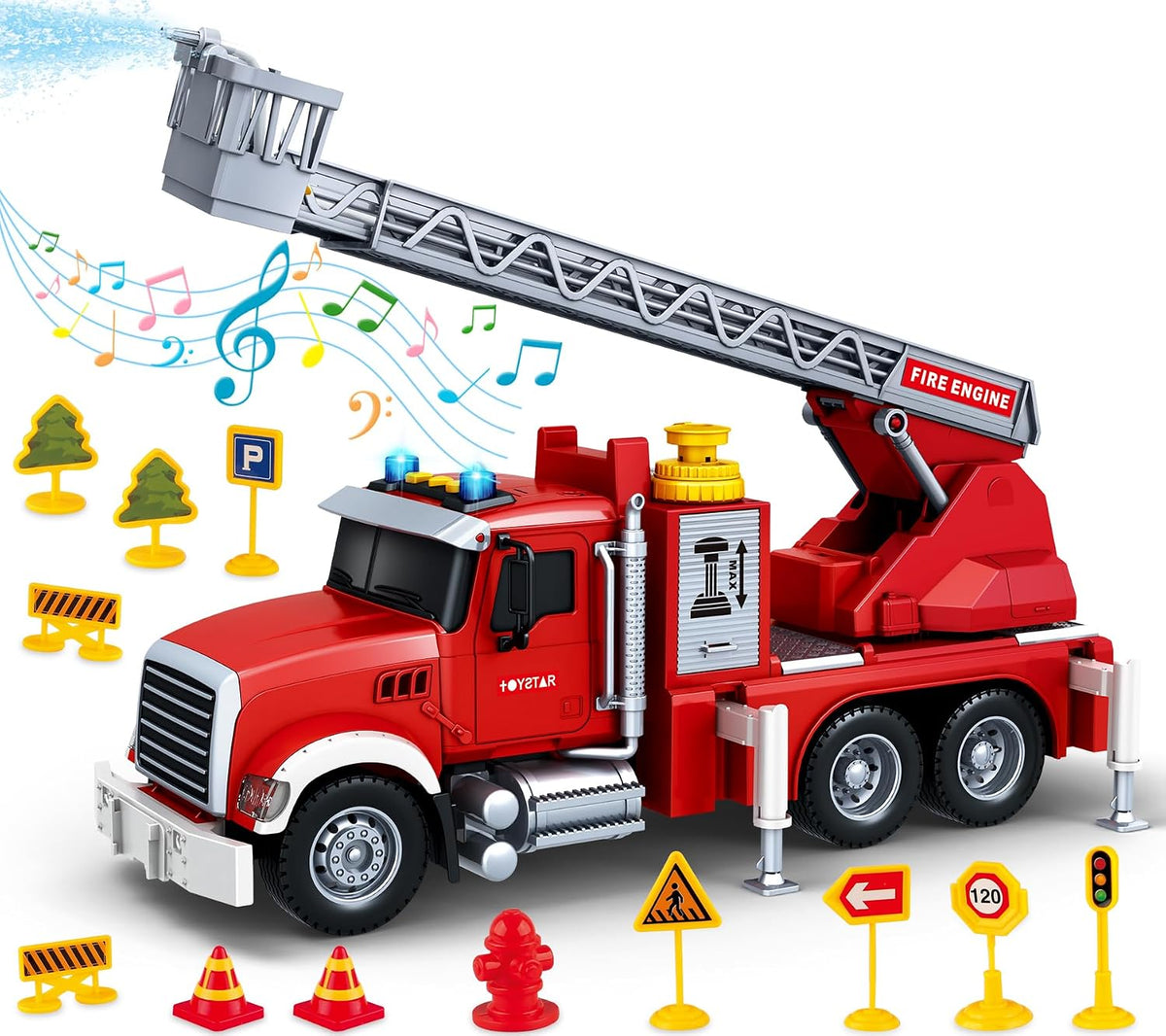 Juguetes para niños de 3, 4, 5, 6, 7, 8 años, camión de bomberos gr...