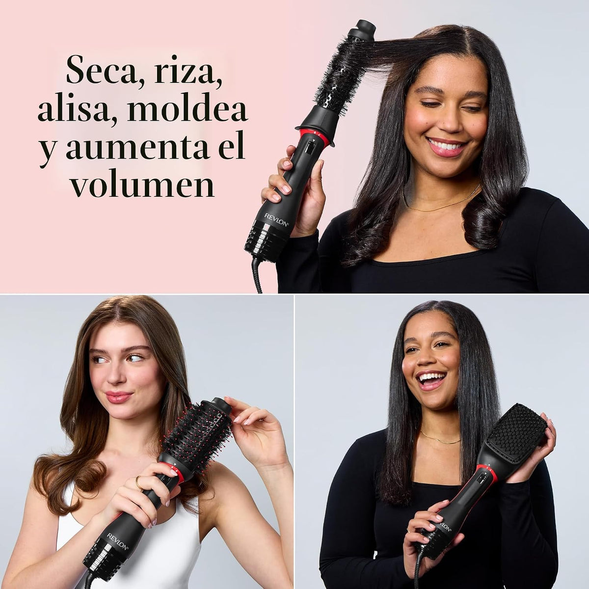 REVLON Cepillo secador multiestilo 3 en 1 con 3 accesorios | Volumi...