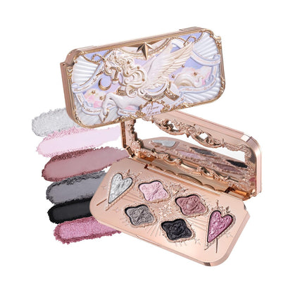 Flower Knows Knight Unicorn - Paleta de maquillaje satinado de 6 co...
