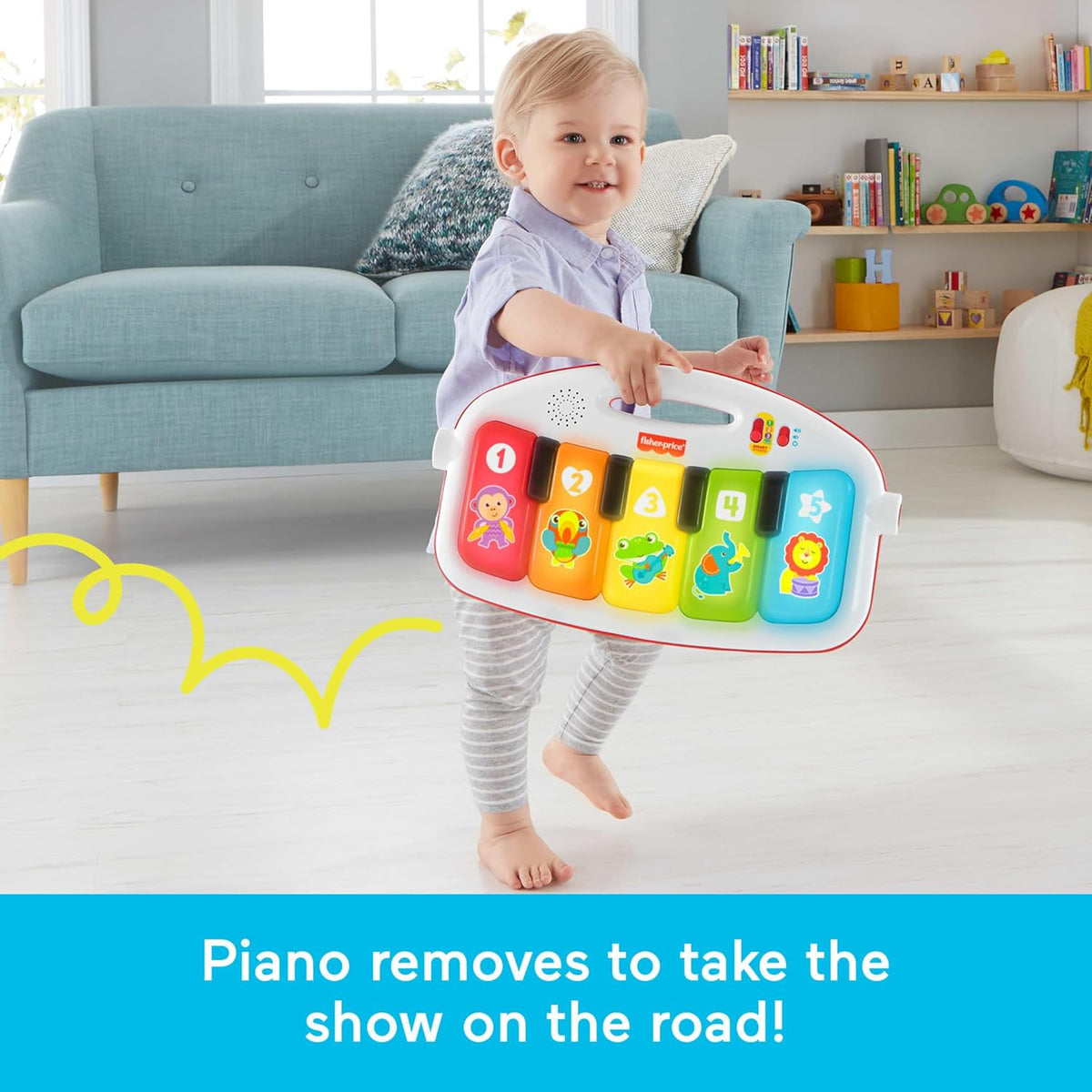 Gimnasio de piano Fisher-Price Baby Playmat Deluxe Kick &amp; Play...
